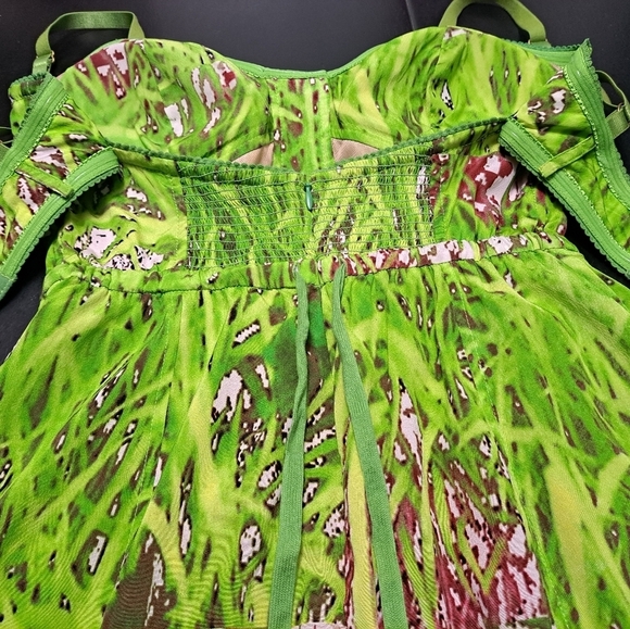 Anthropologie Silk Sculpted Green Grass Slip Dress     Size 2 - Picture 10 of 15